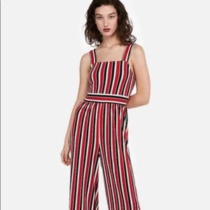 Express Red/ Black striped Jumpsuit XS